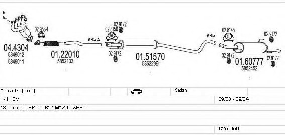 MTS C250159005278 Exhaust System